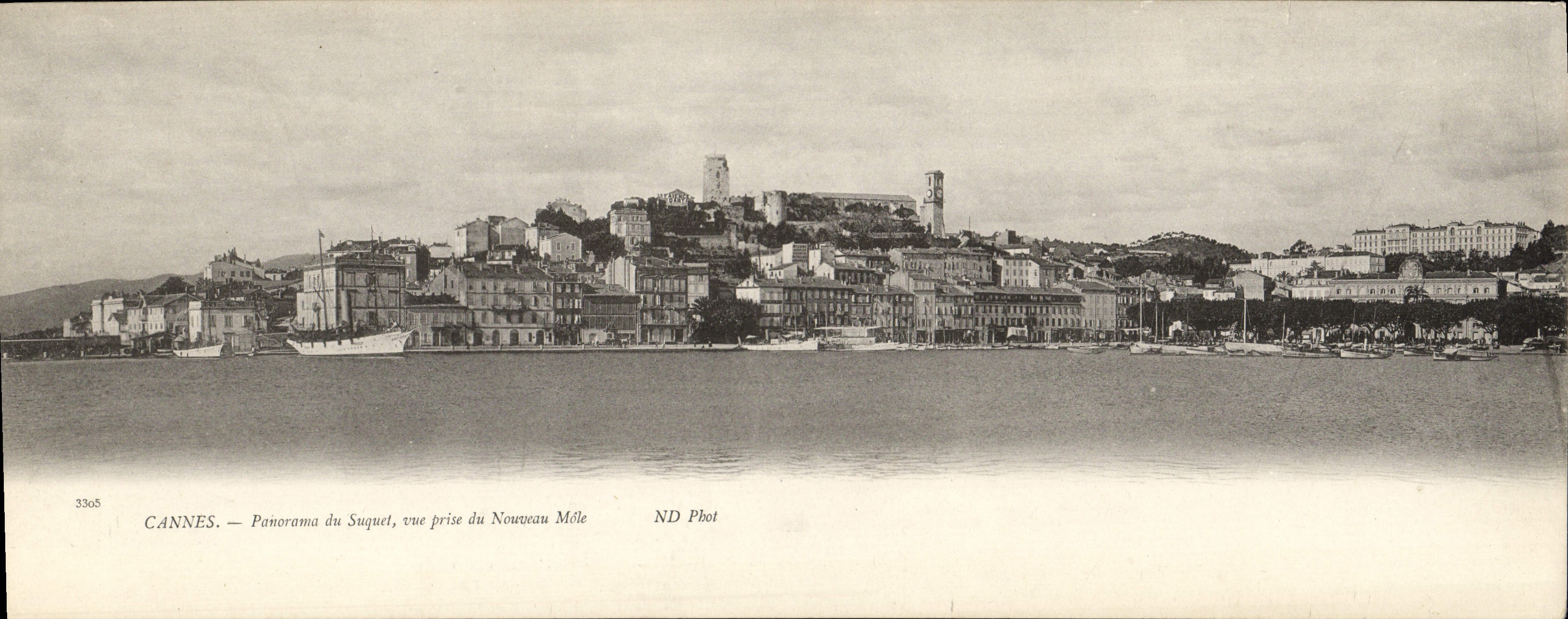 CPA CARTE PANORAMIQUE Cannes Panorama du Suquet vue prise du nouveau Mole 