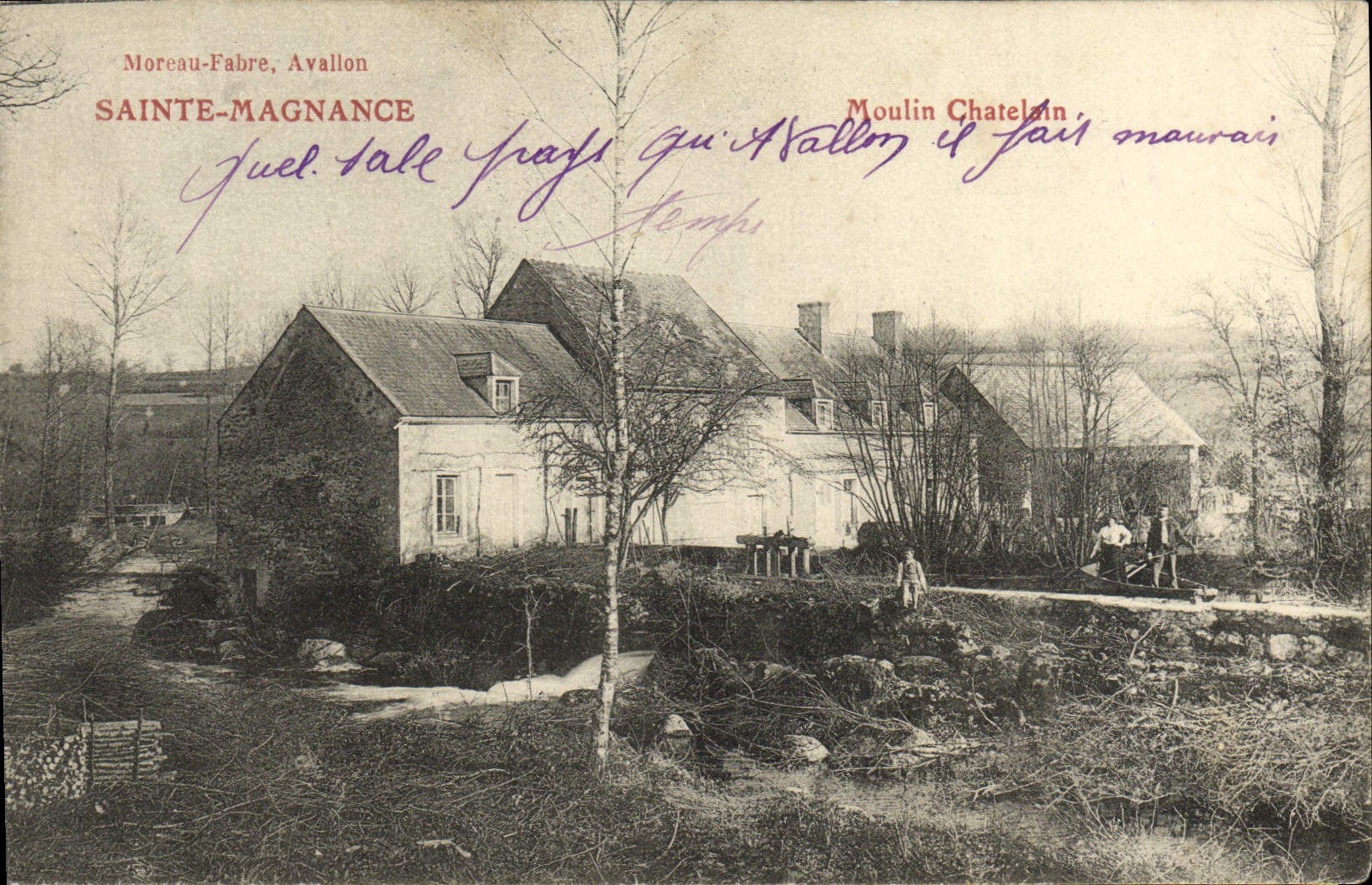 De la VENDIMIA de la POSTAL señor del molino de Magnance Sainte del señorío