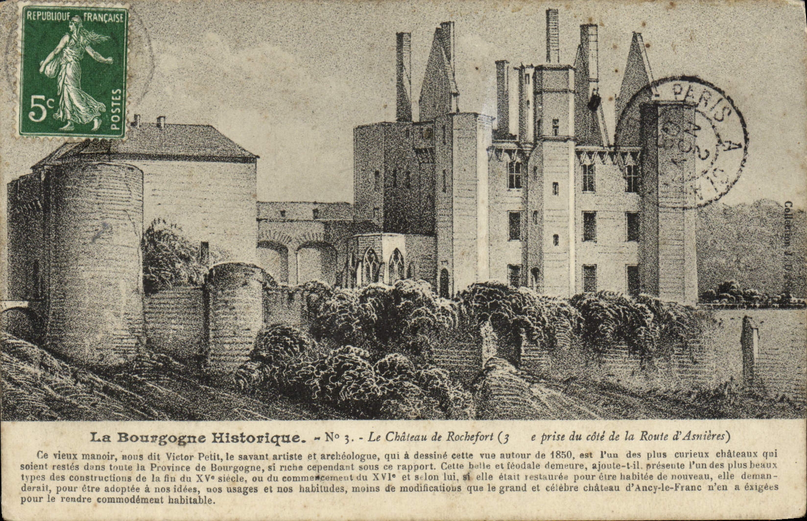 VINTAGE POSTCARD the castle of Rochefort of the road of Asnieres