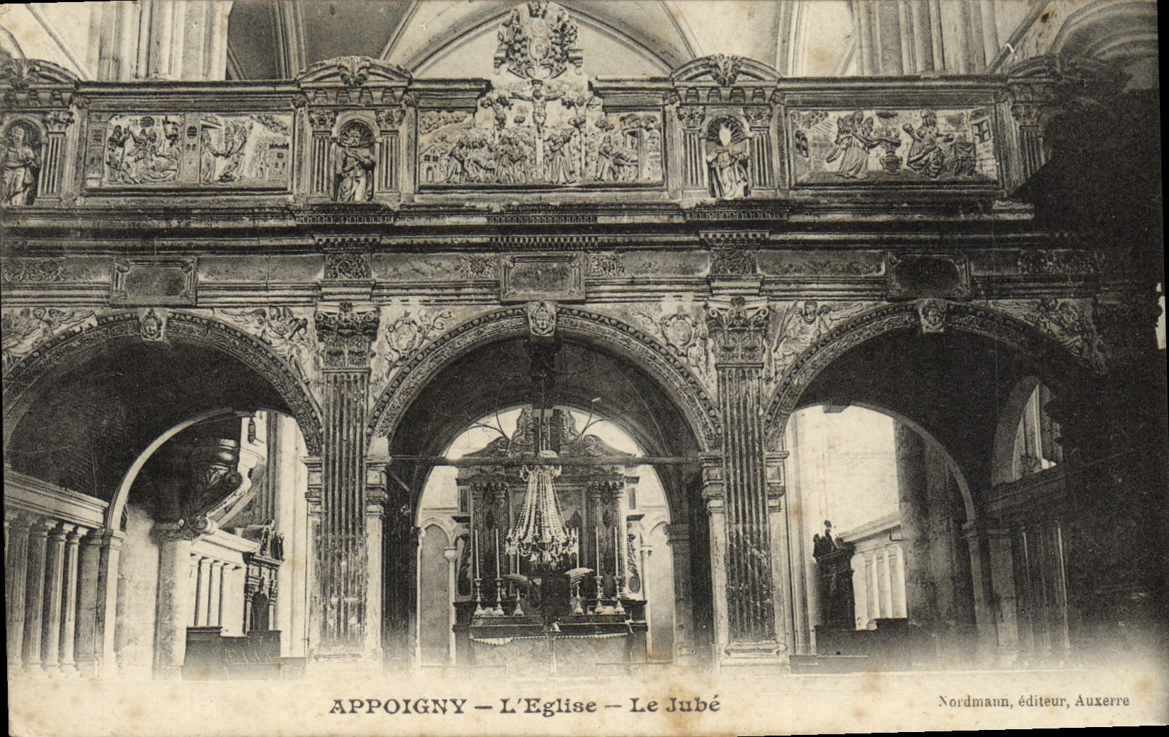 VINTAGE POSTCARD Appoigny the Church Jube