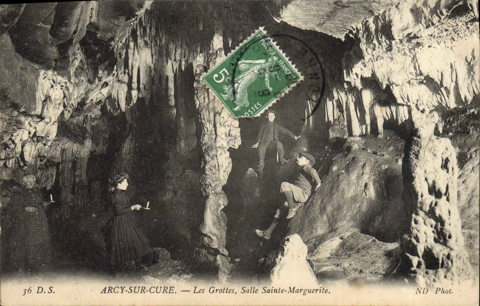 VINTAGE POSTCARD Arcy On Cure the Caves Room Sainte Marguerite