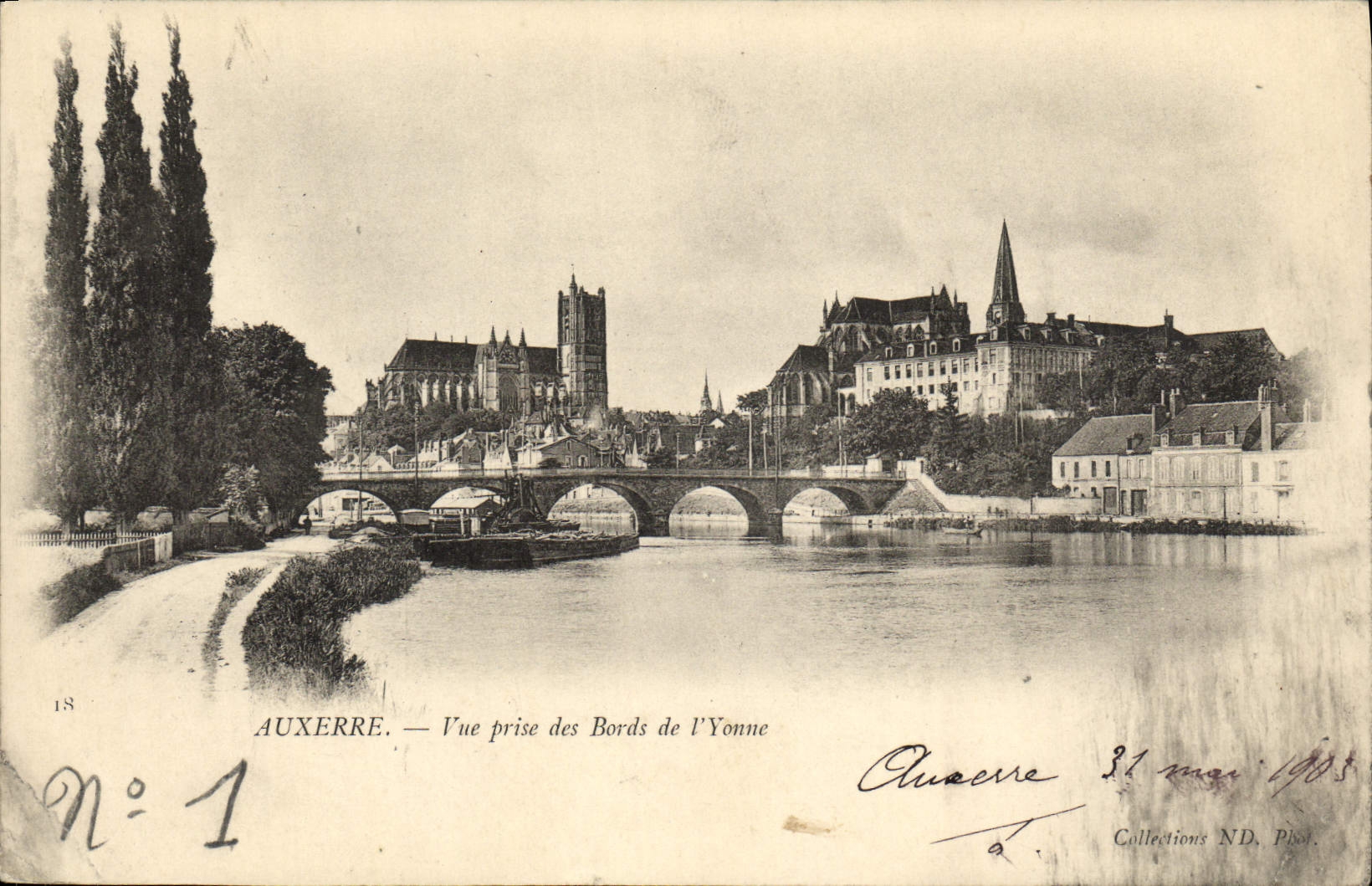 CPA Auxerre Vue Prise des Bords de L'Yonne