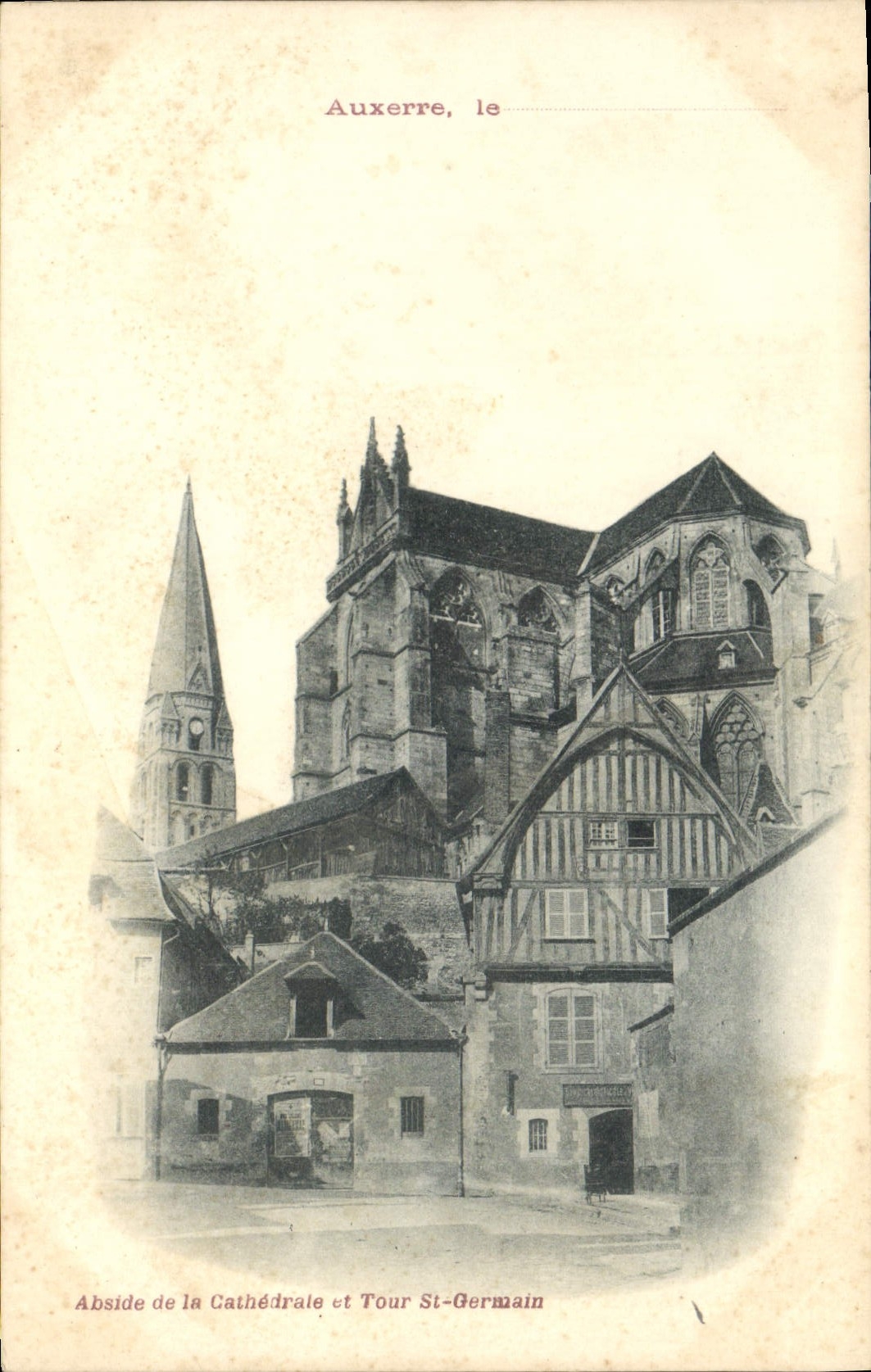 CPA Auxerre Abside de la cathedrale et Tour St Germain