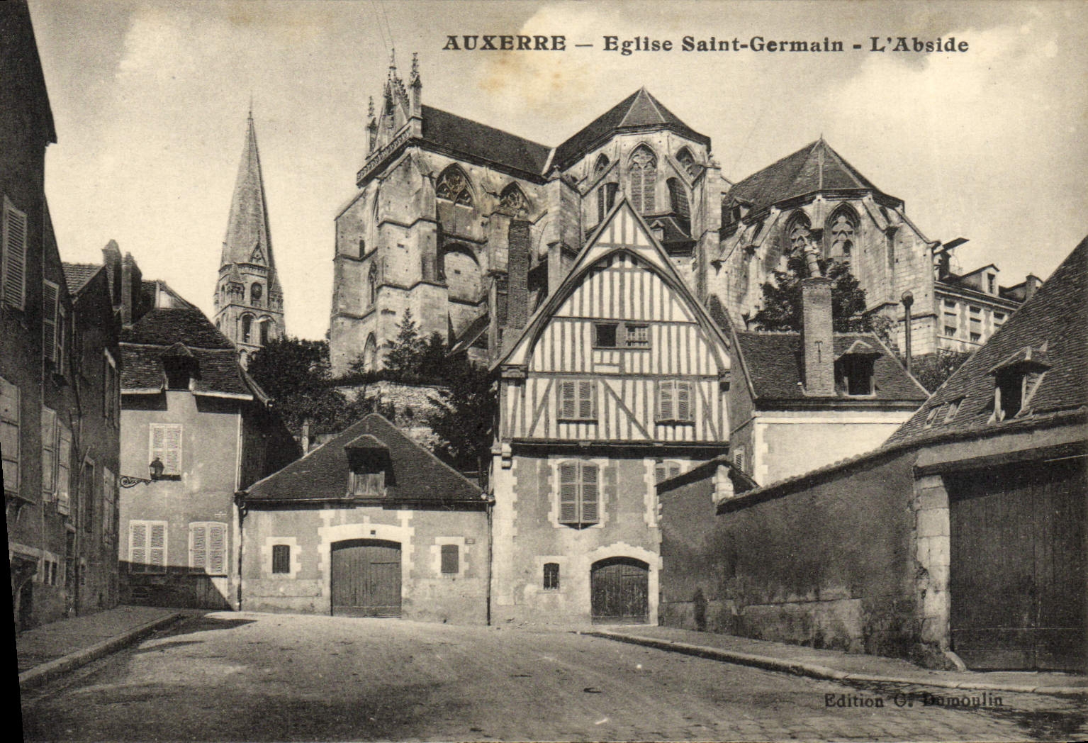 VINTAGE POSTCARD Auxerre Church Saint Germain the Apse