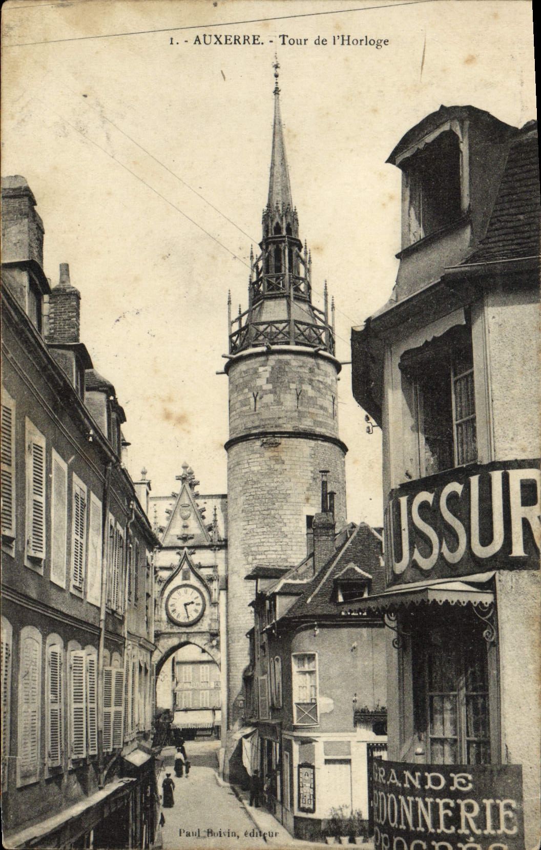 CPA Auxerre Tour de L'Horloge