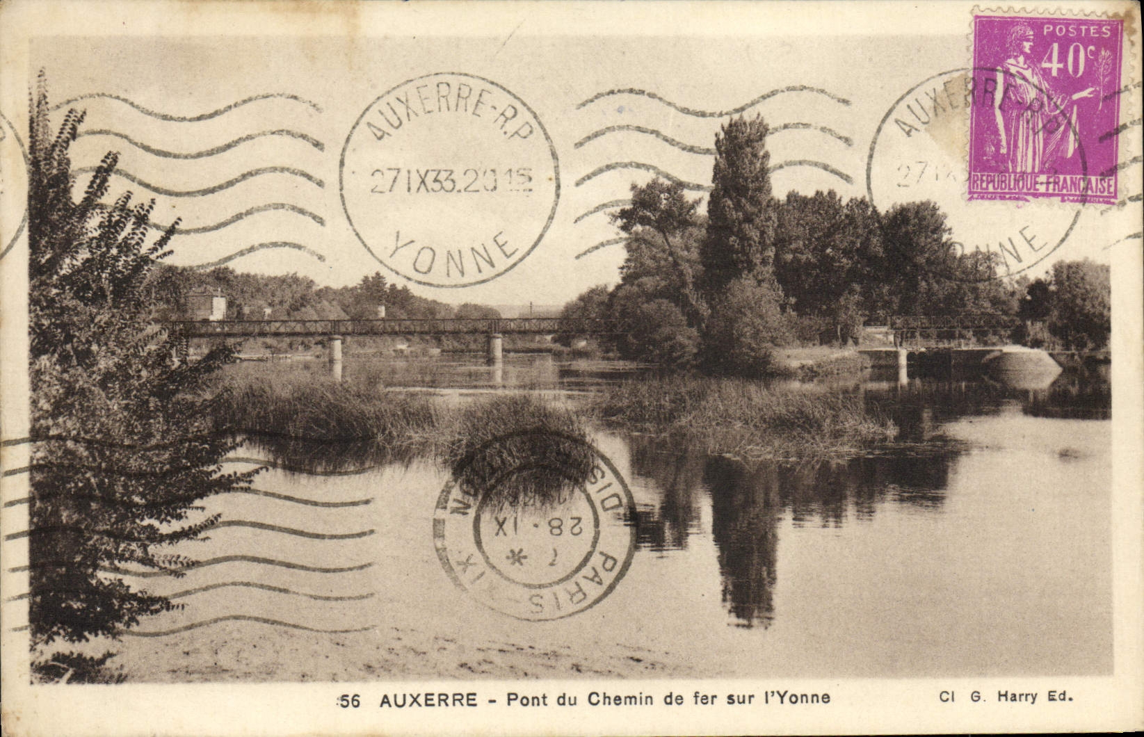CPA Auxerre Pont du Chemin de Fer Sur L'Yonne