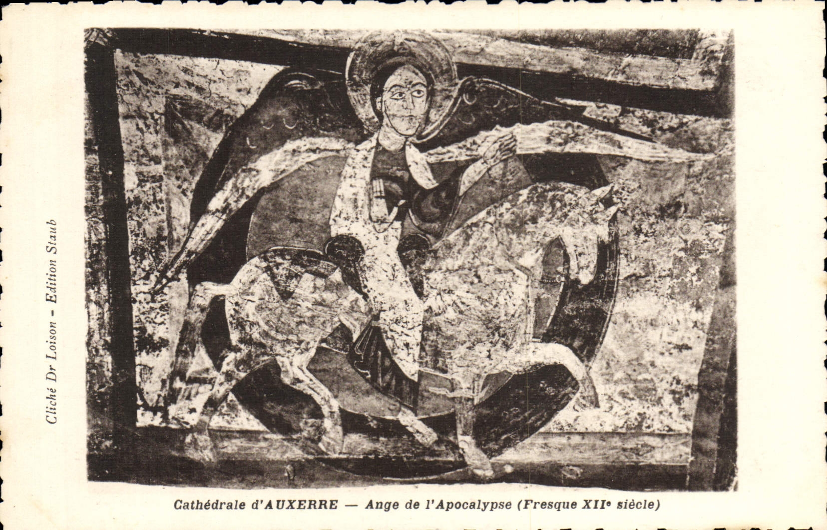 VINTAGE POSTCARD Auxerre Cathedral Angel of the Apocalypse