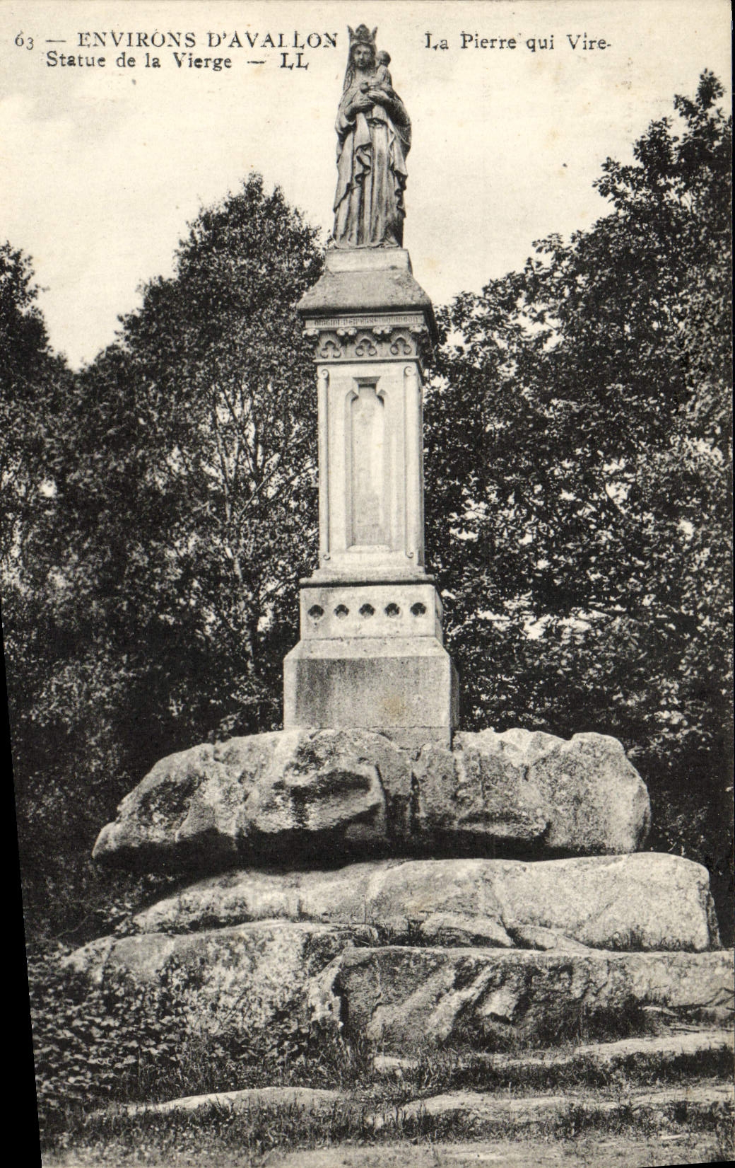 VINTAGE POSTCARD Surroundings of Avallon Pierre Who Transfers Statue Of the Virgin