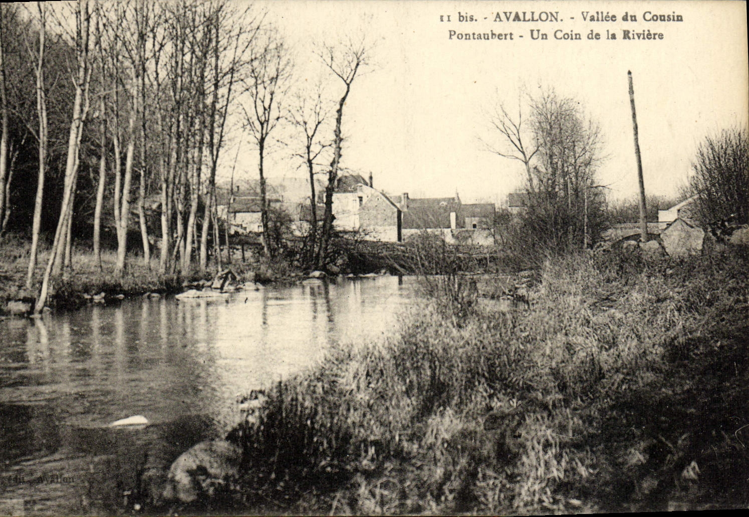 Valle de Avallon de la POSTAL de la VENDIMIA del primo de Pontaubert una esquina del río