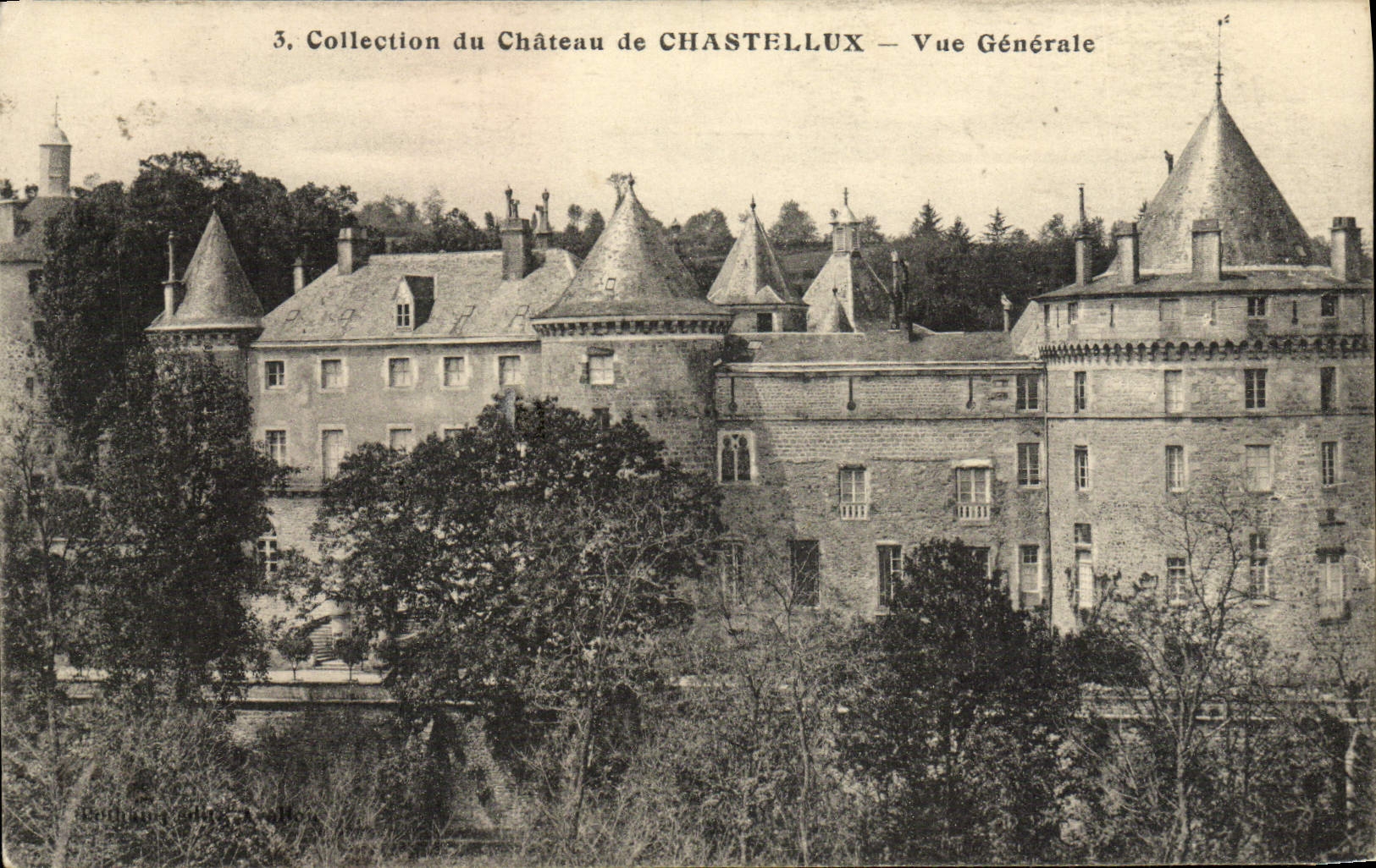 VINTAGE POSTCARD Collection Of the Castle De Chastellux View