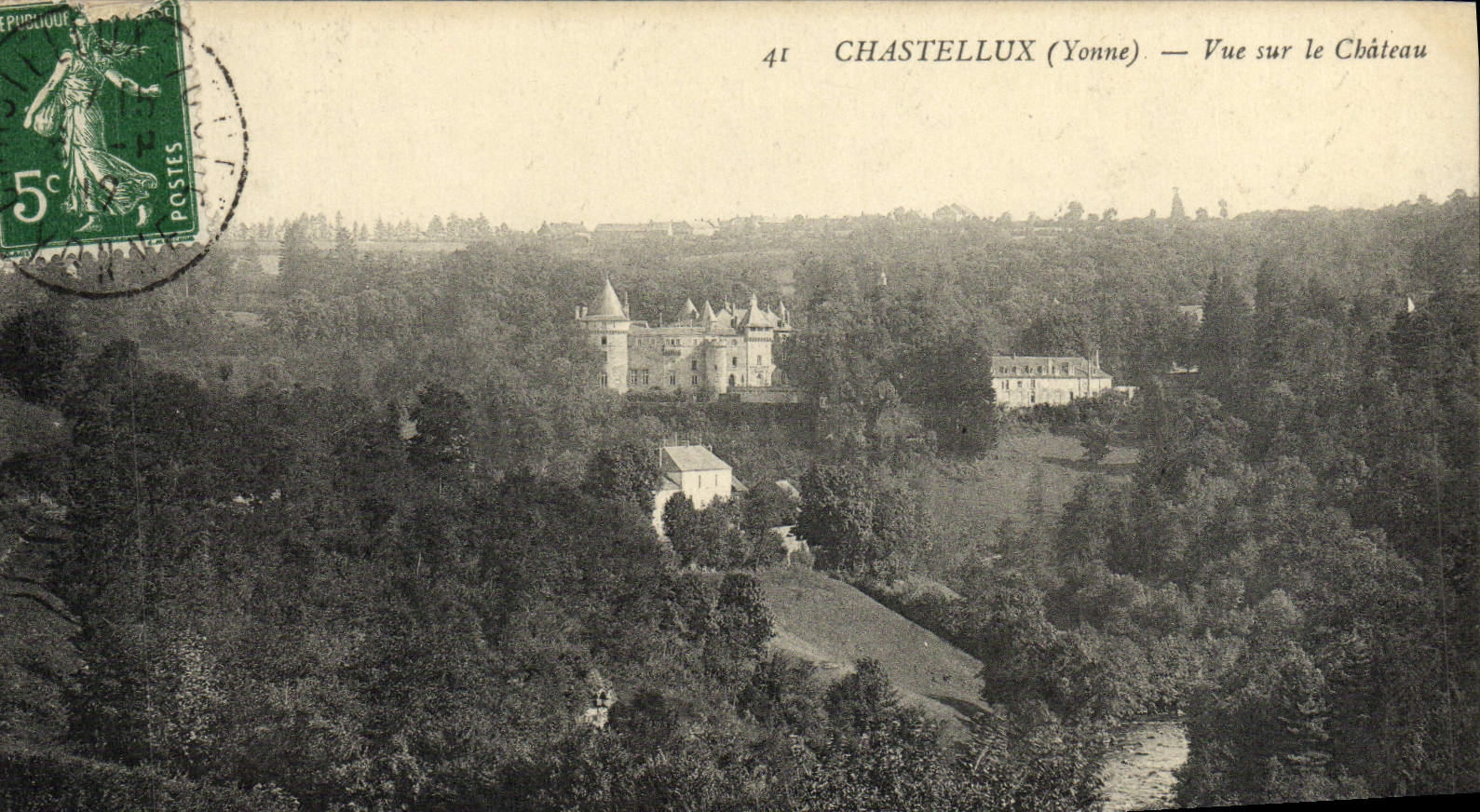 VINTAGE POSTCARD Chastellux Seen On the Castle