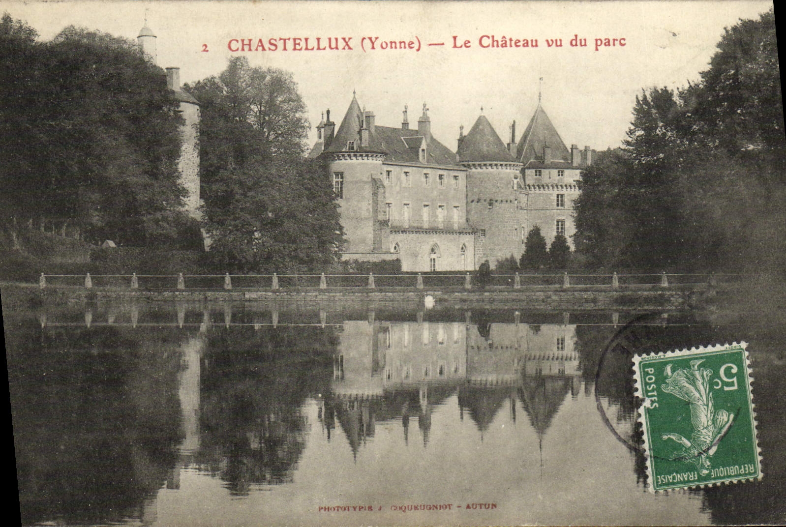 VINTAGE POSTCARD Chastellux the Castle Seen Of the Park