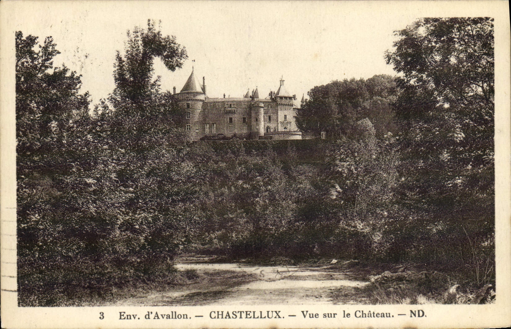 VINTAGE POSTCARD Env Of avallon Chastellux Seen On the Castle