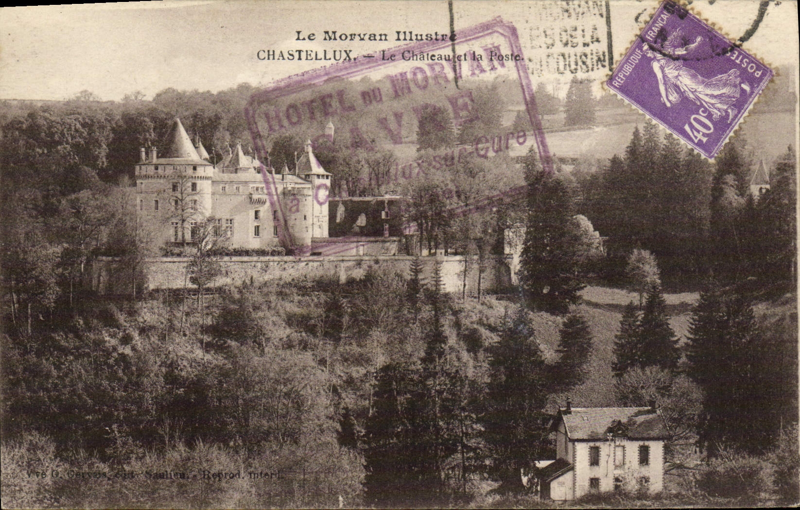 CPA Chateau de Chastellux et la poste 