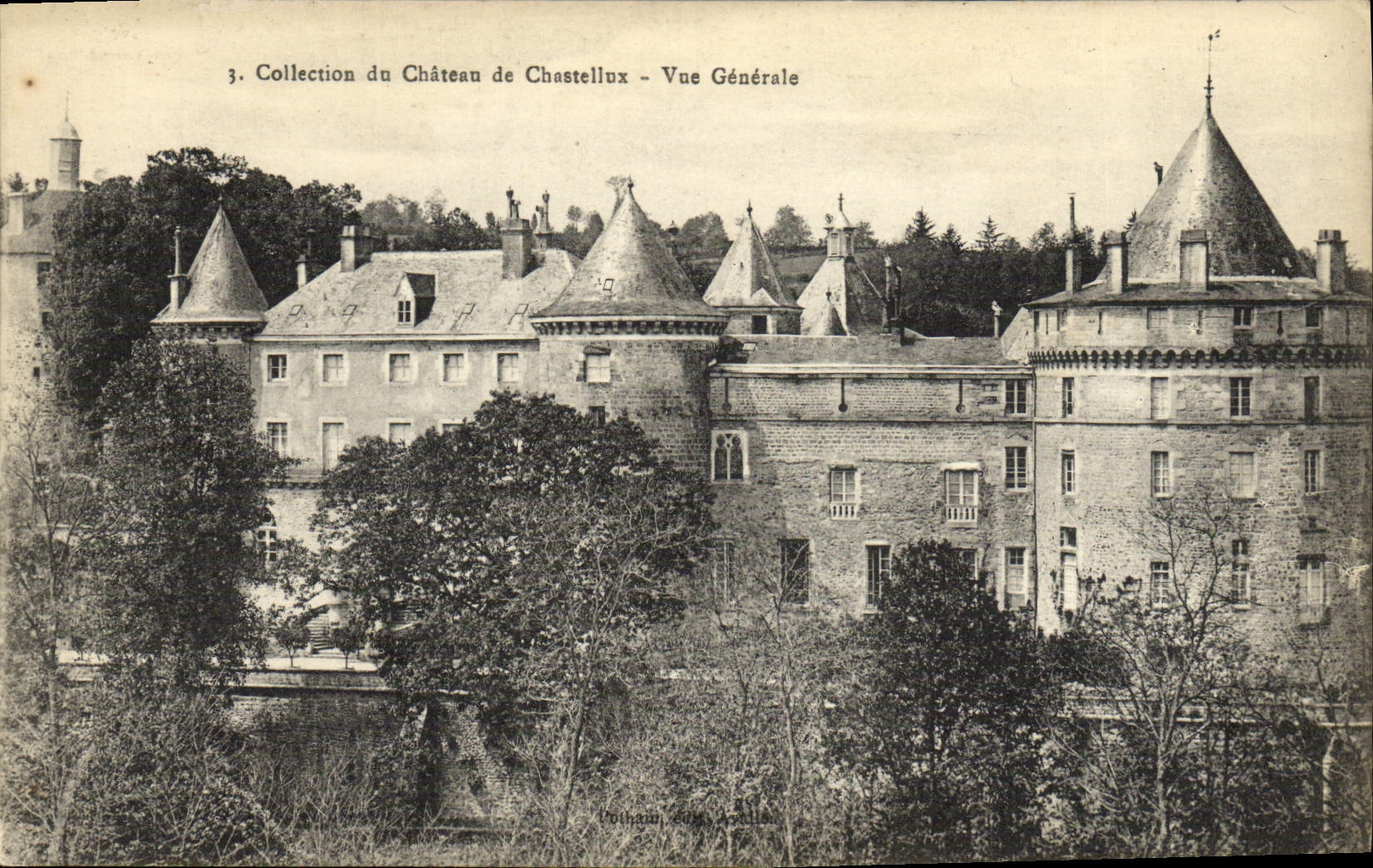 VINTAGE POSTCARD Castle of Chastellux View