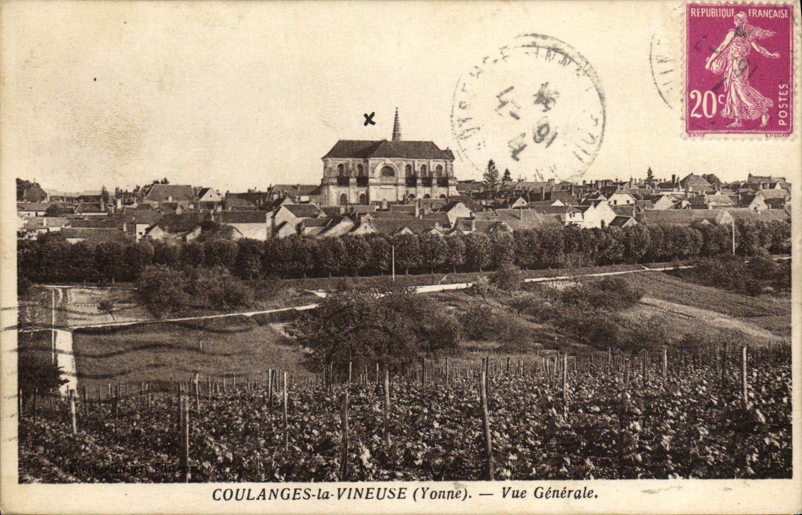 VINTAGE POSTCARD Coulanges the Vinous one View