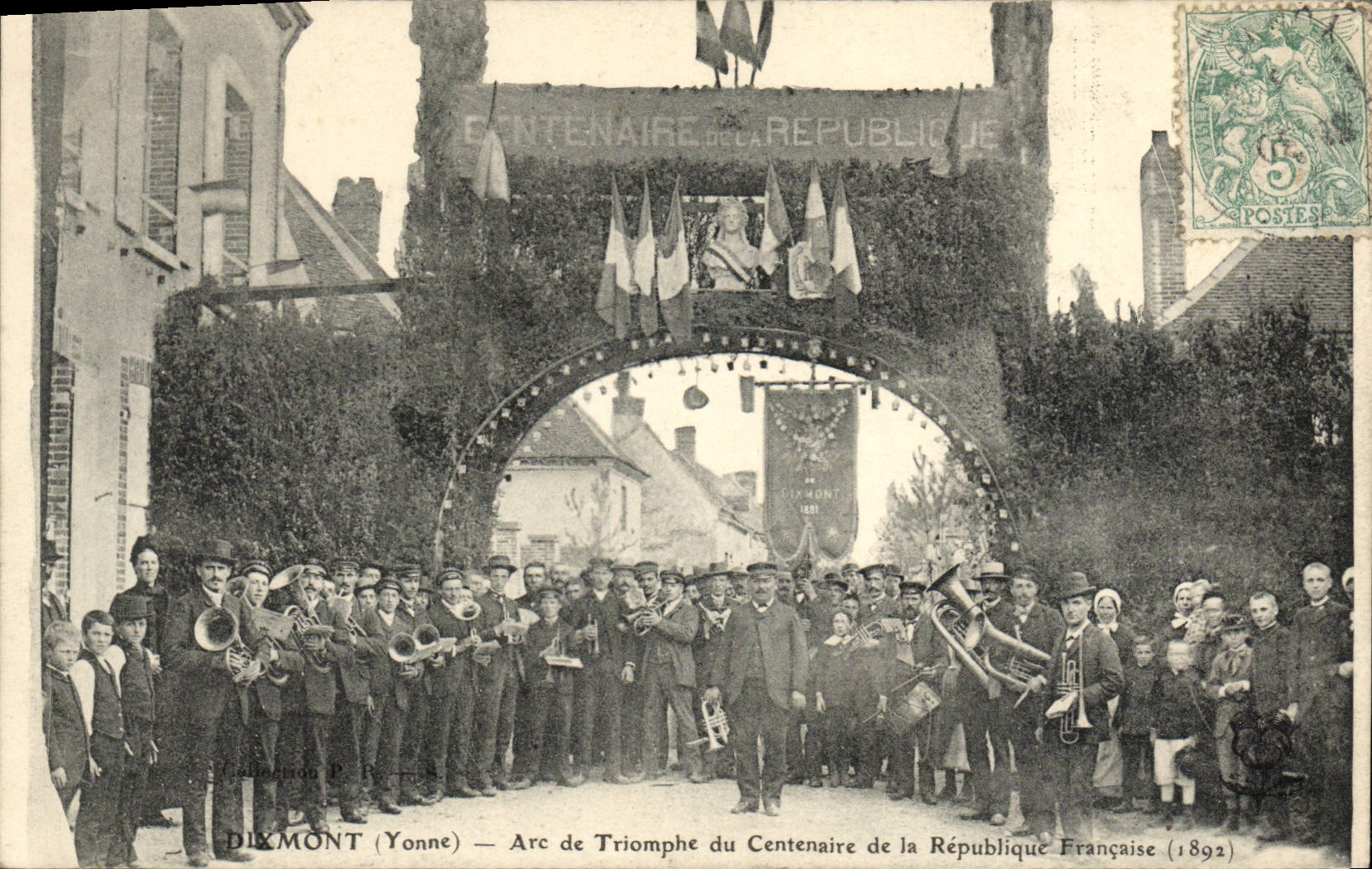 VINTAGE POSTCARD Dixmont Arc de Triomphe Of the Centenary Of the French Republic 1892 TOP