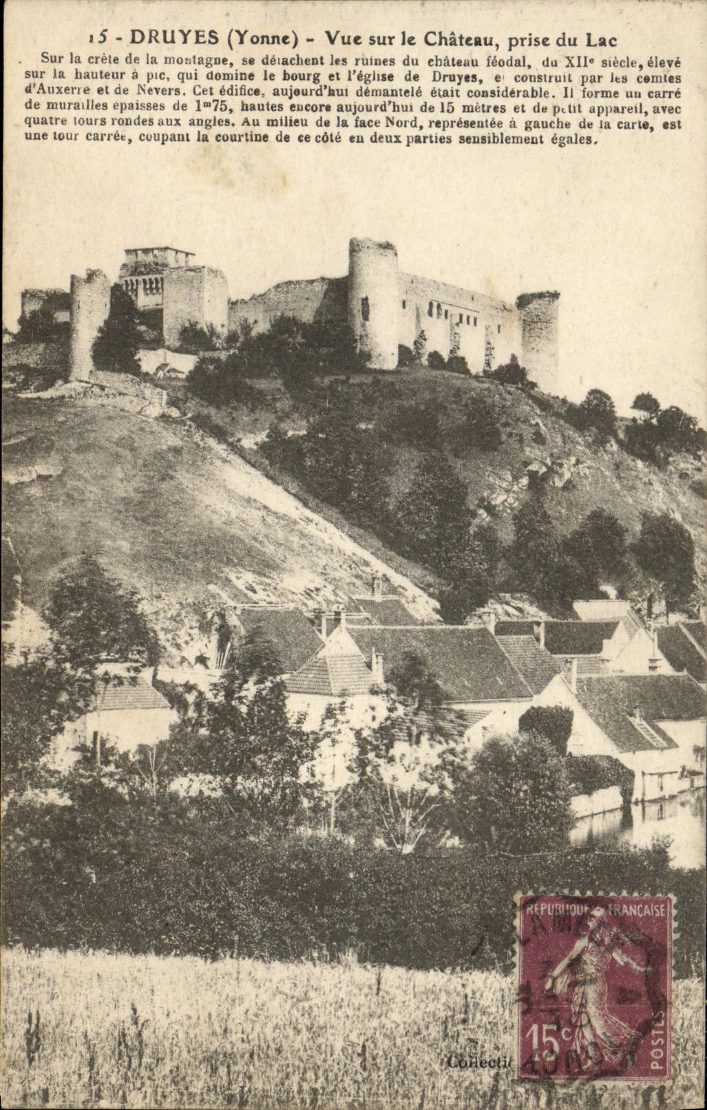 CPA Druyes Vue Sur Le Chateau Prise Du Lac
