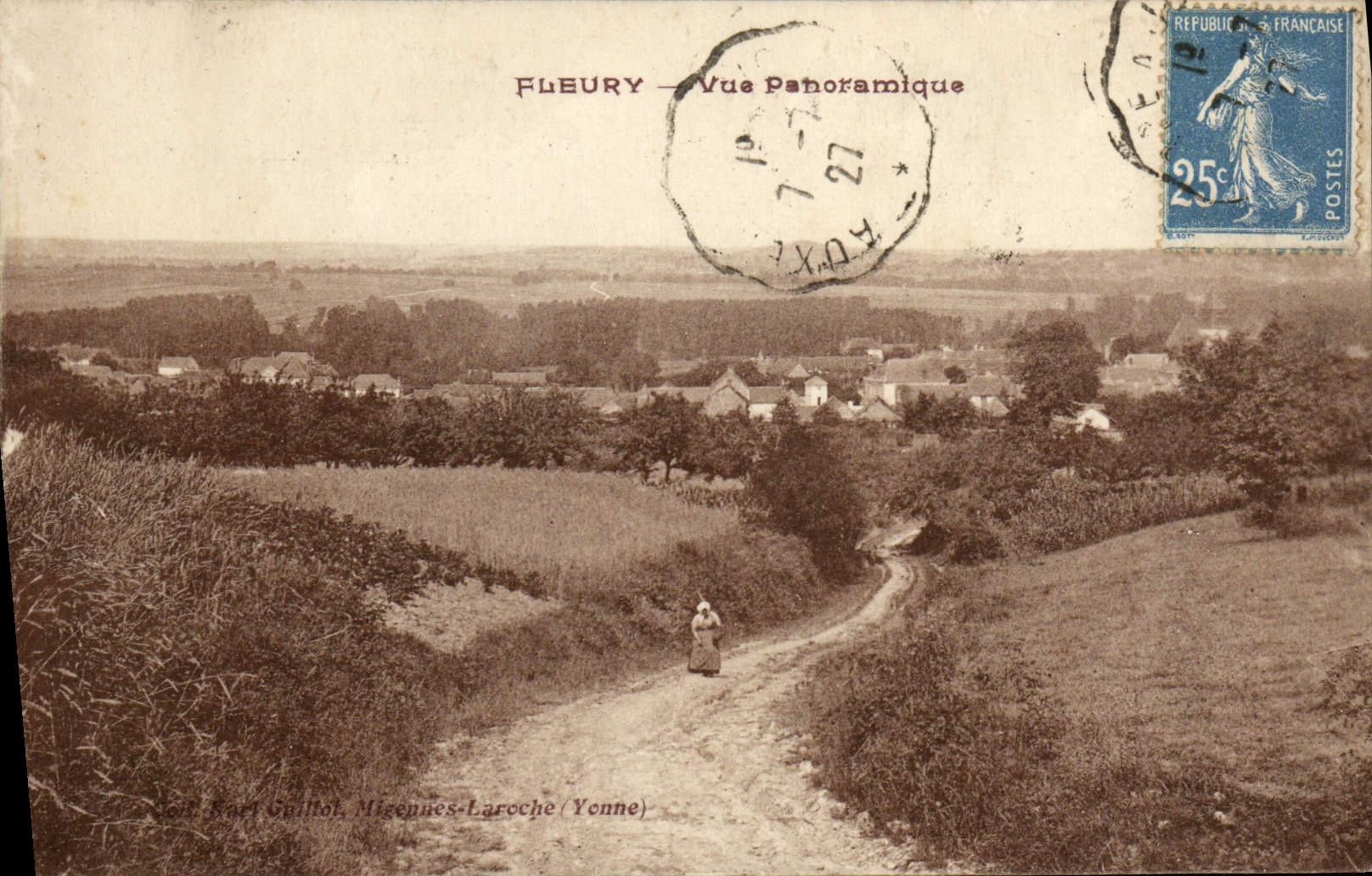 VINTAGE POSTCARD Fleury Panoramic View