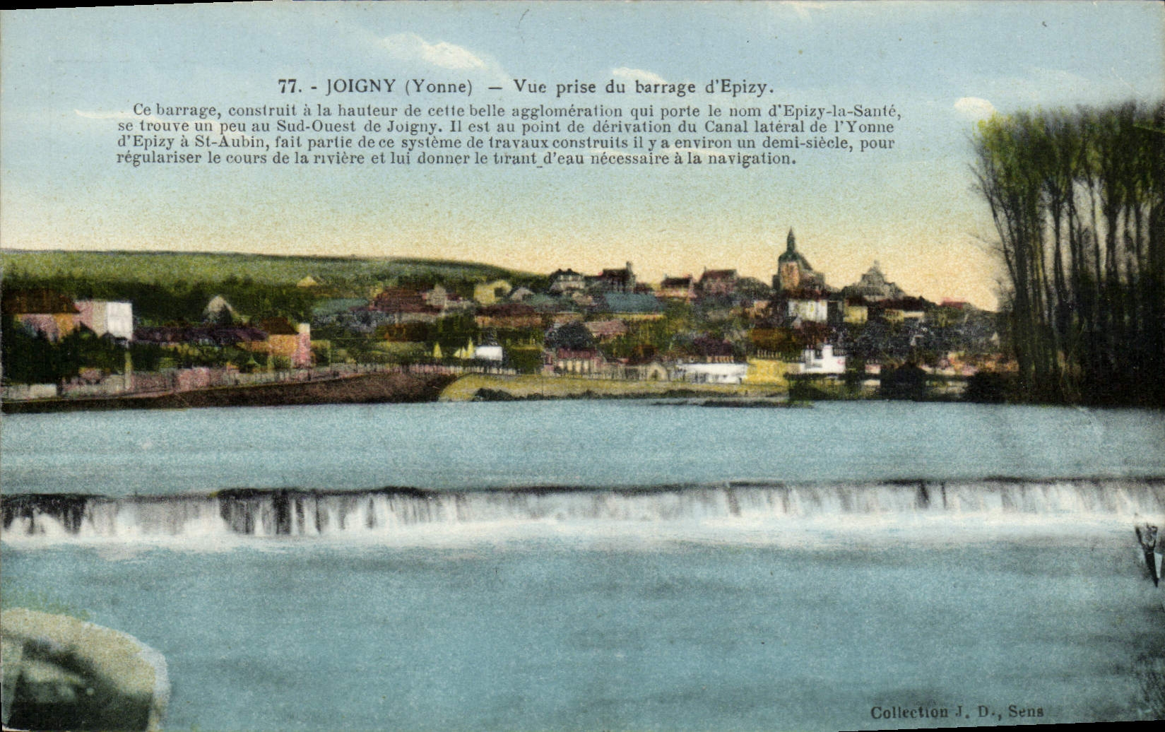 CPA Joigny Vue Prise Du Barrage d'Epizy