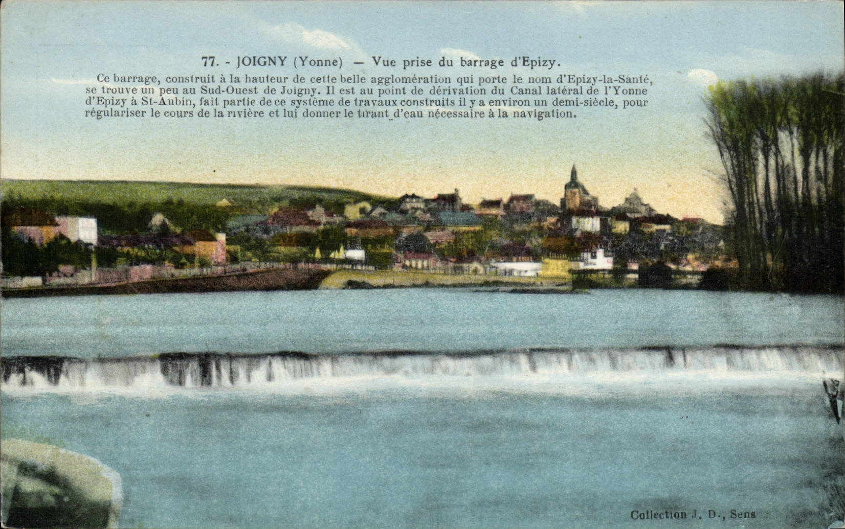 CPA Joigny Vue Prise Du Barrage d'Epizy