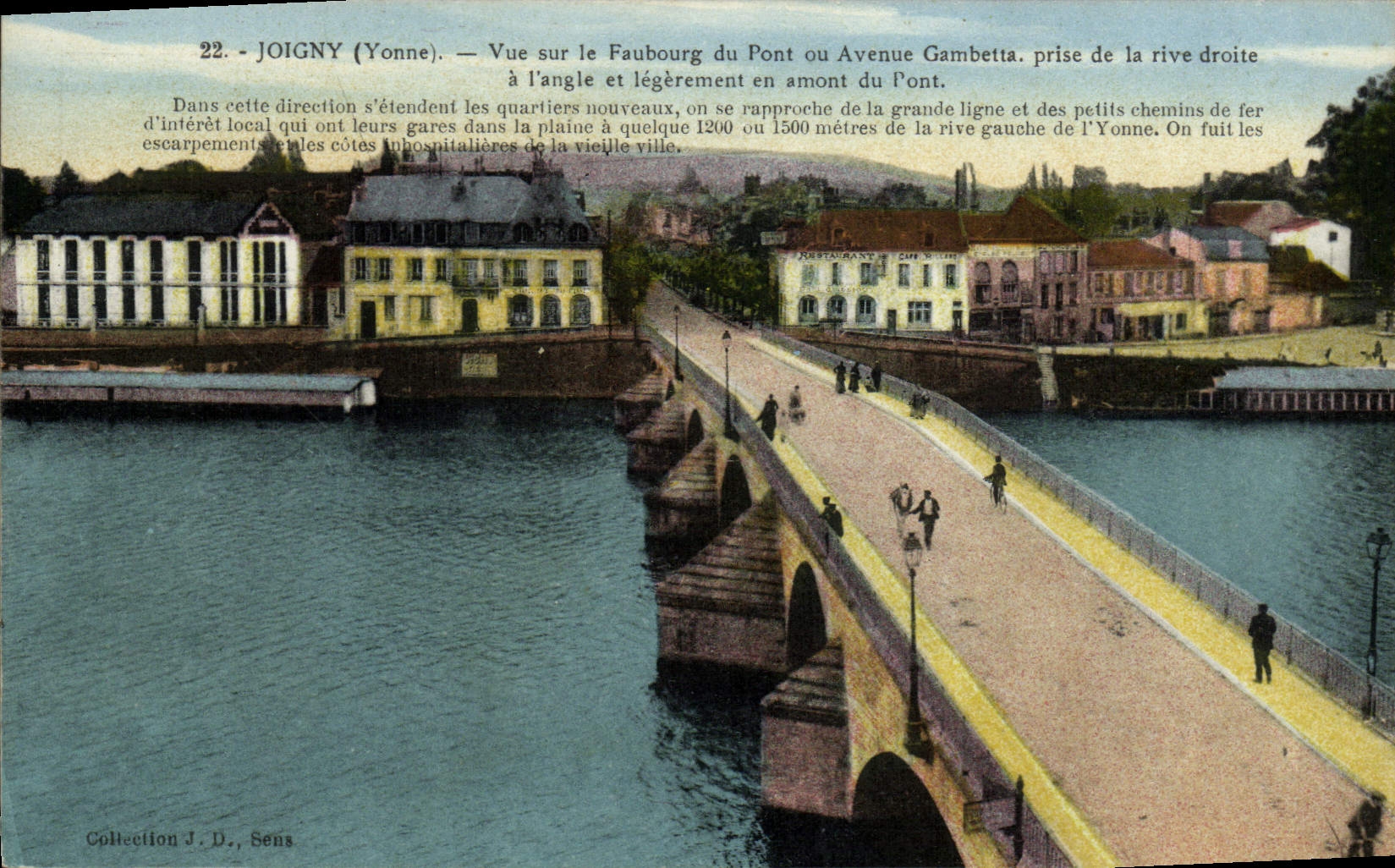 CPA Joigny Vue Sur Le Faubourg Du Pont Ou Avenue Gambetta Prise De La Rive Droite