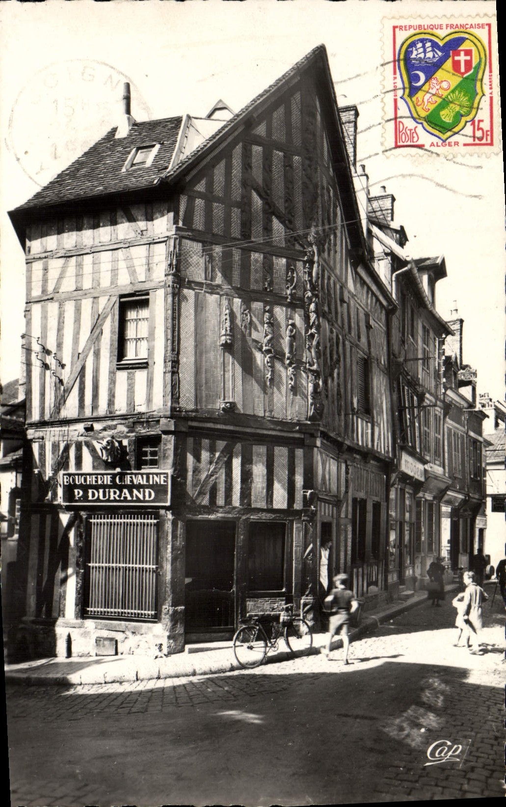 MODERN CARD Joigny Old woman House the Tree De Jesse Horsemeat butcher's Durand