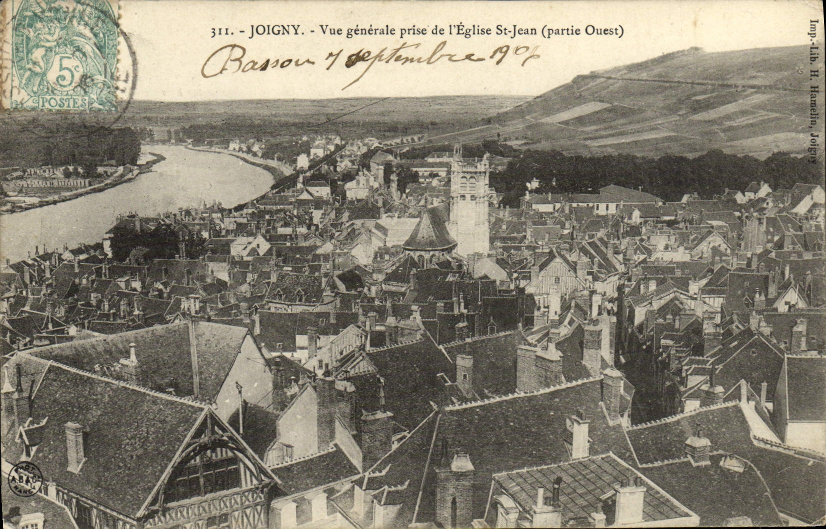 Opinión de Joigny de la POSTAL de la VENDIMIA tomada del St Jean de la iglesia