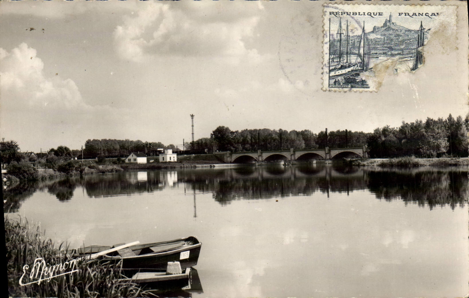 MODERN CARD Holy Laroche Cydroine edges of Yonne the bridge of the railroad