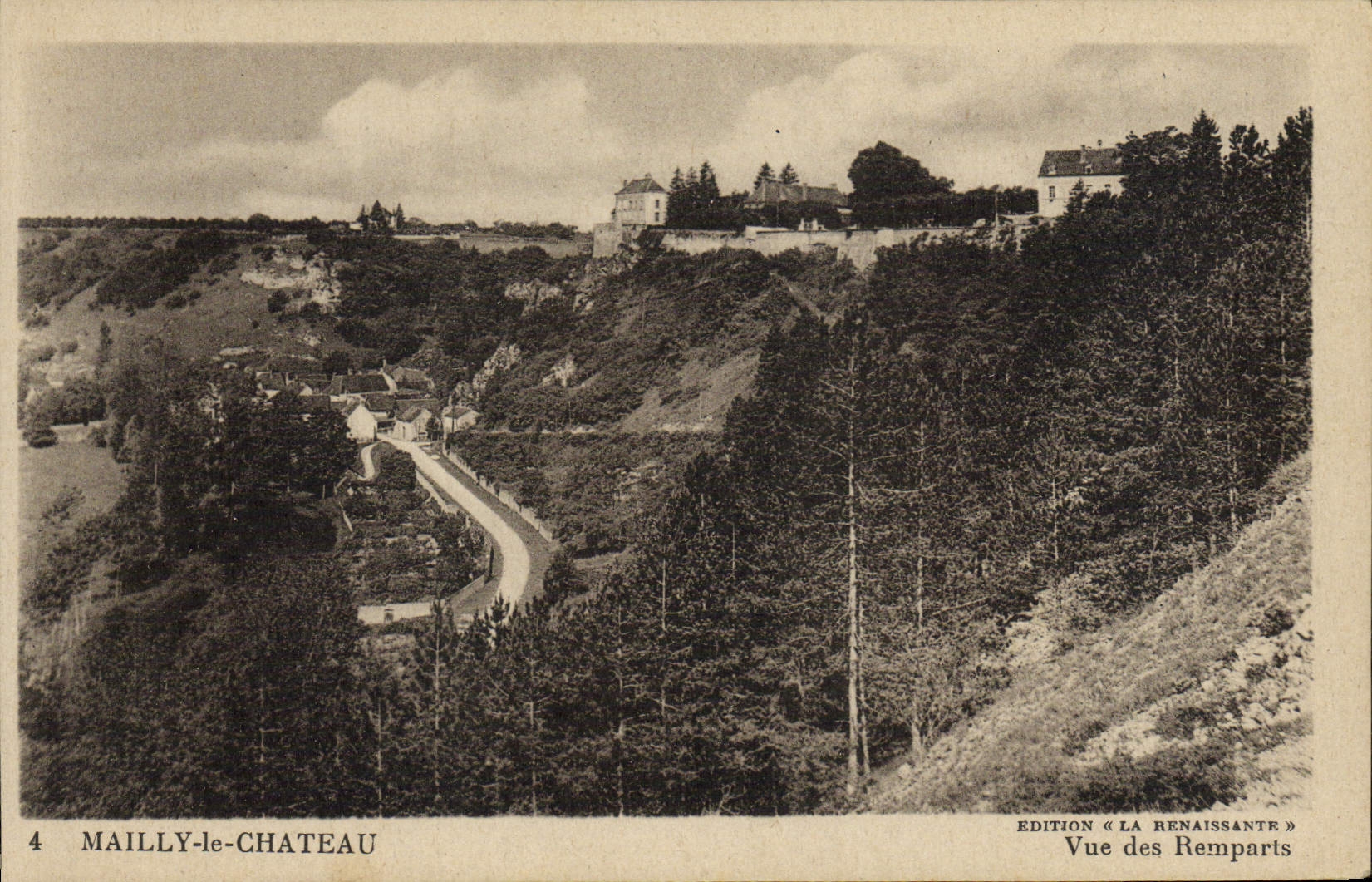 VINTAGE POSTCARD Mailly the Castle Seen of the walls