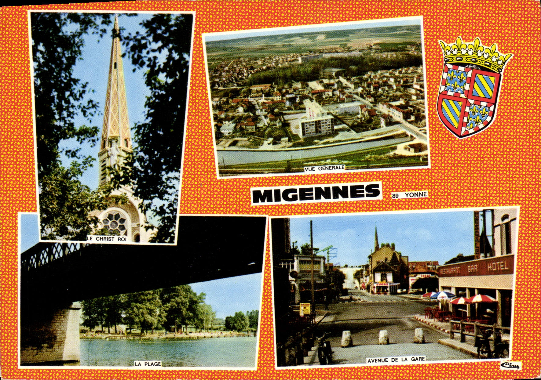 CPM Migennes La plage Vue generale Le Christ roi Avenue de la gare