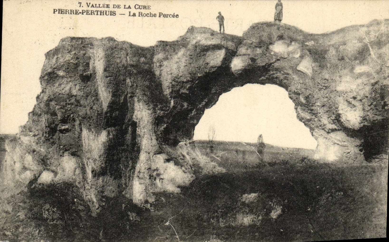VINTAGE POSTCARD Valley of the Cure Pierre Perthuis Rocks Bored