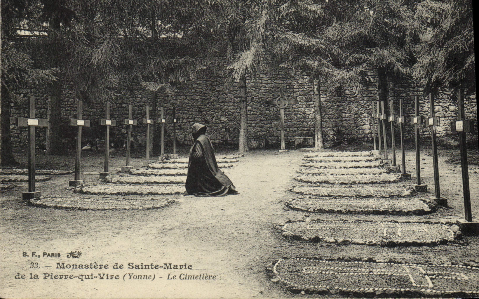 VINTAGE POSTCARD Monastery of co. Marie of Plerre which Transfers the cemetery