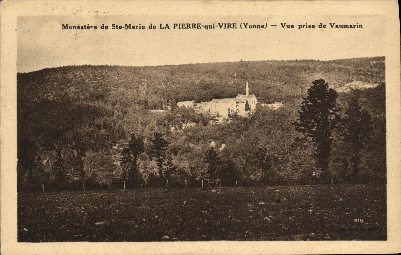 VINTAGE POSTCARD Monastery of co. Marie of Plerre which Transfers Seen from of Vaumarin