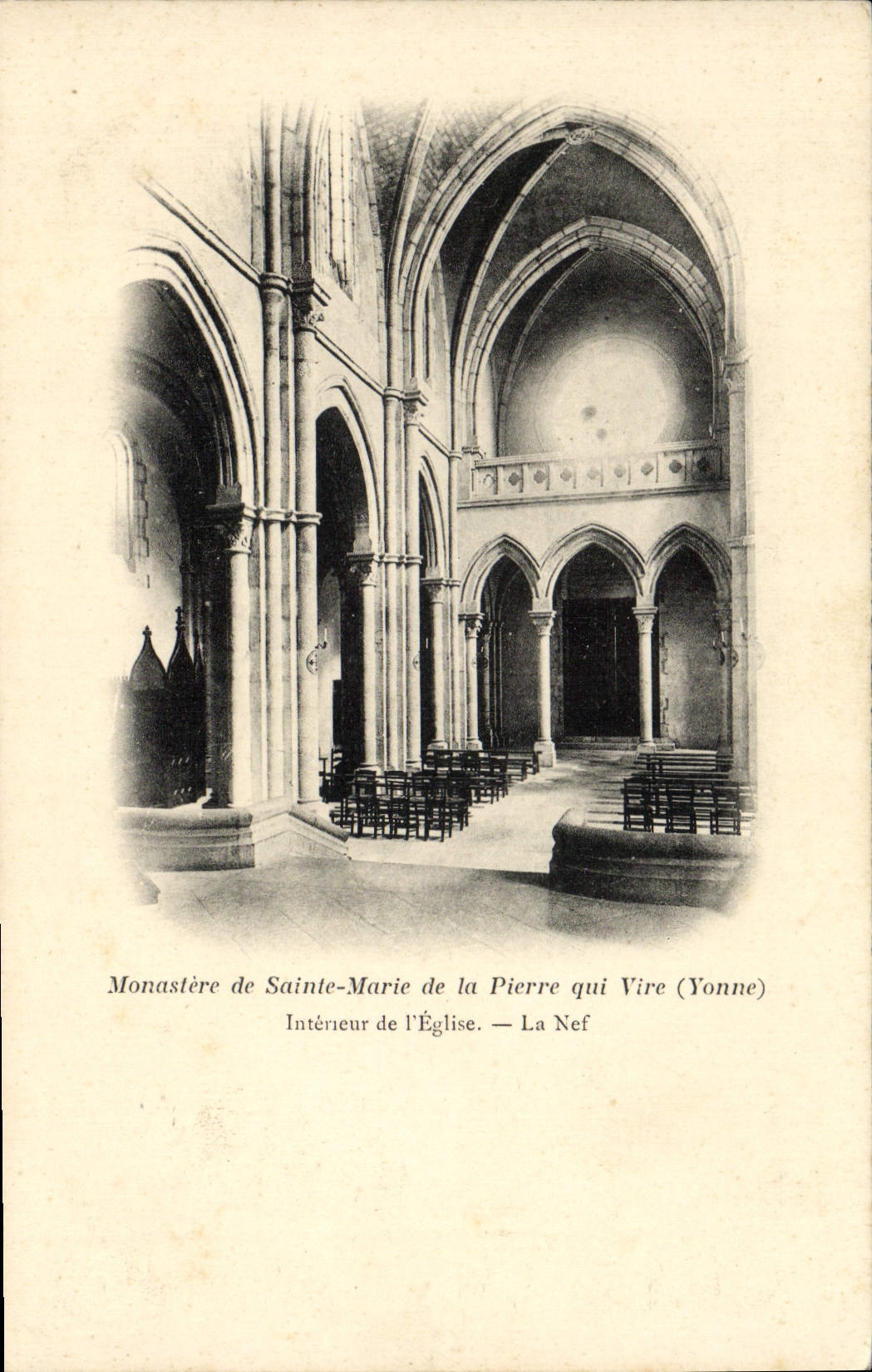 VINTAGE POSTCARD Monastery of co. Marie of Plerre which Transfers Interior church the nave