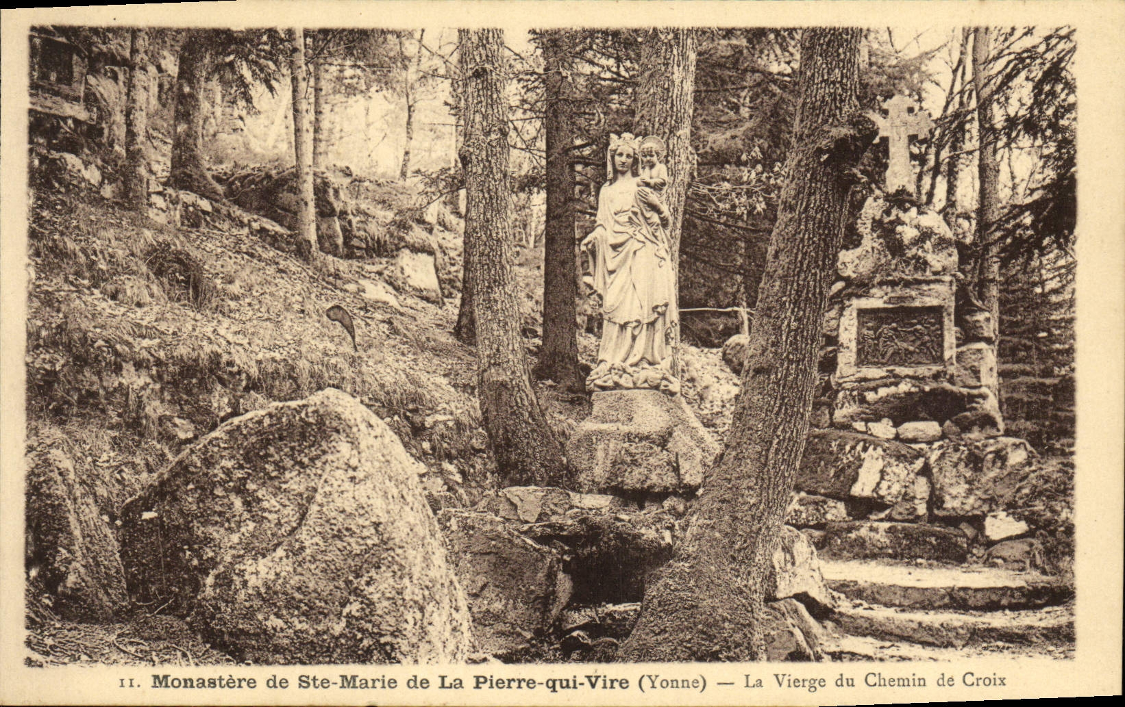 VINTAGE POSTCARD Monastery of co. Marie of Pierre who Transfers the virgin of the way of cross