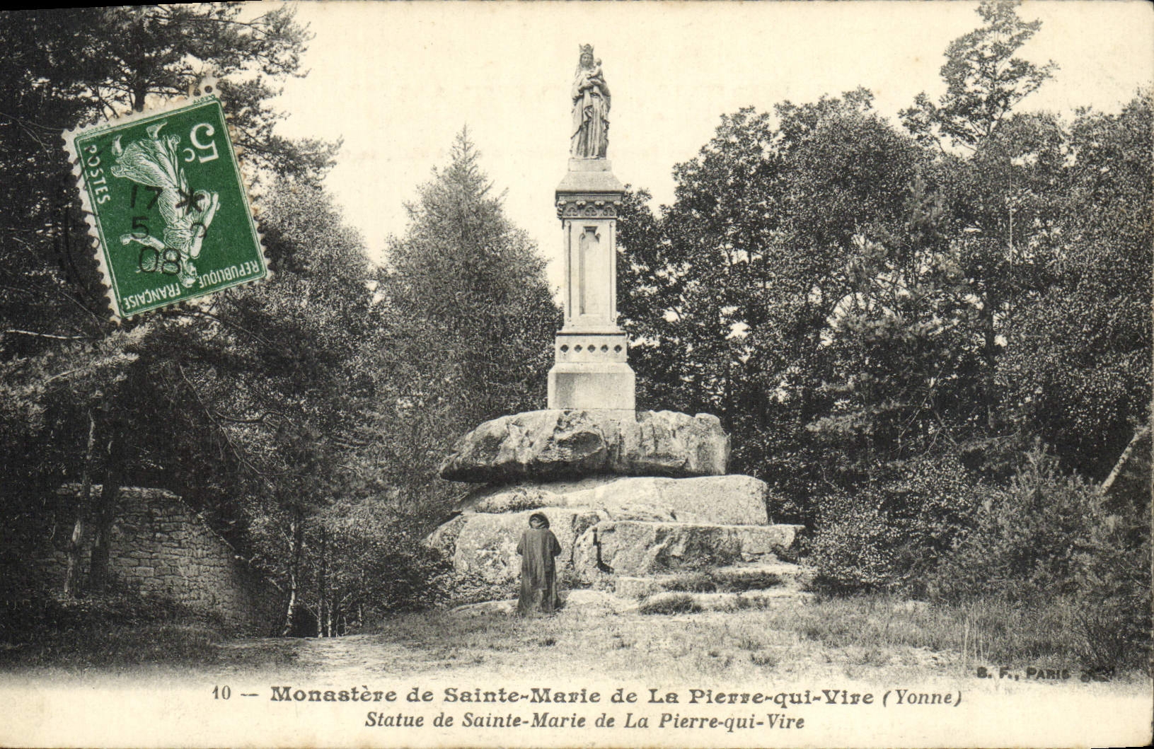 VINTAGE POSTCARD Monastery of Sainte Marie of Pierre who Sainte transfers Statue of Marie of Pierre who Vire