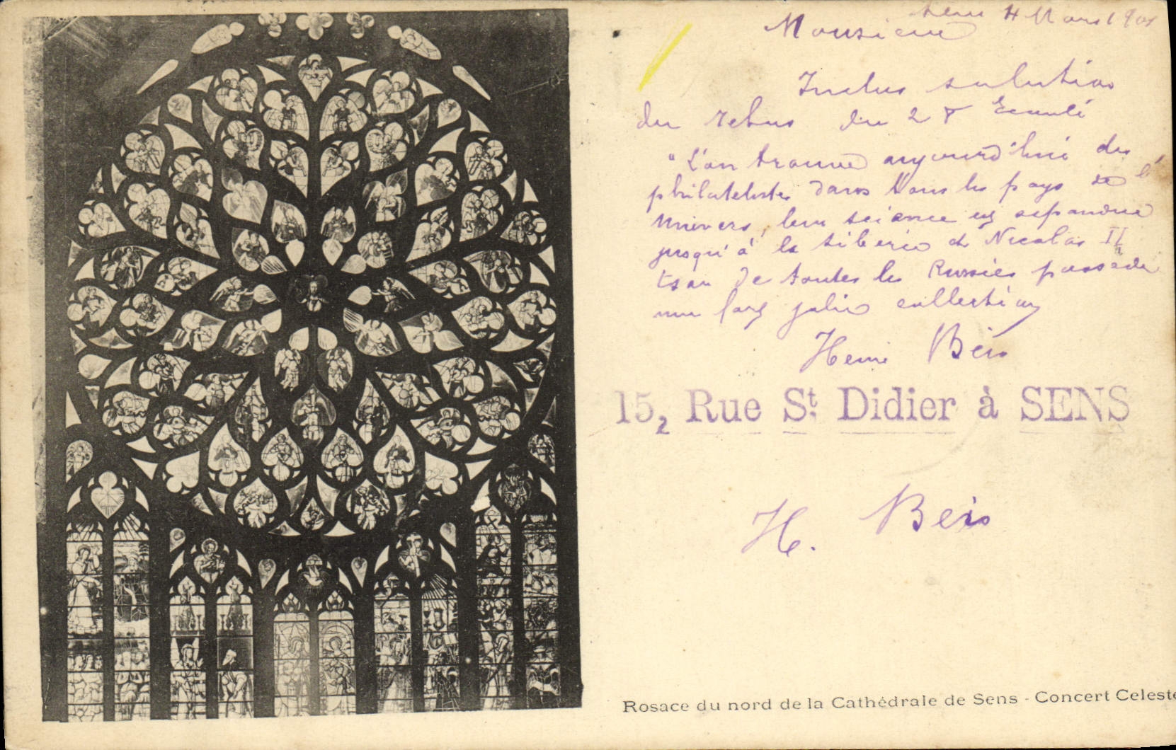 CPA Sens Rosace du nord de la cathedrale de Sens 