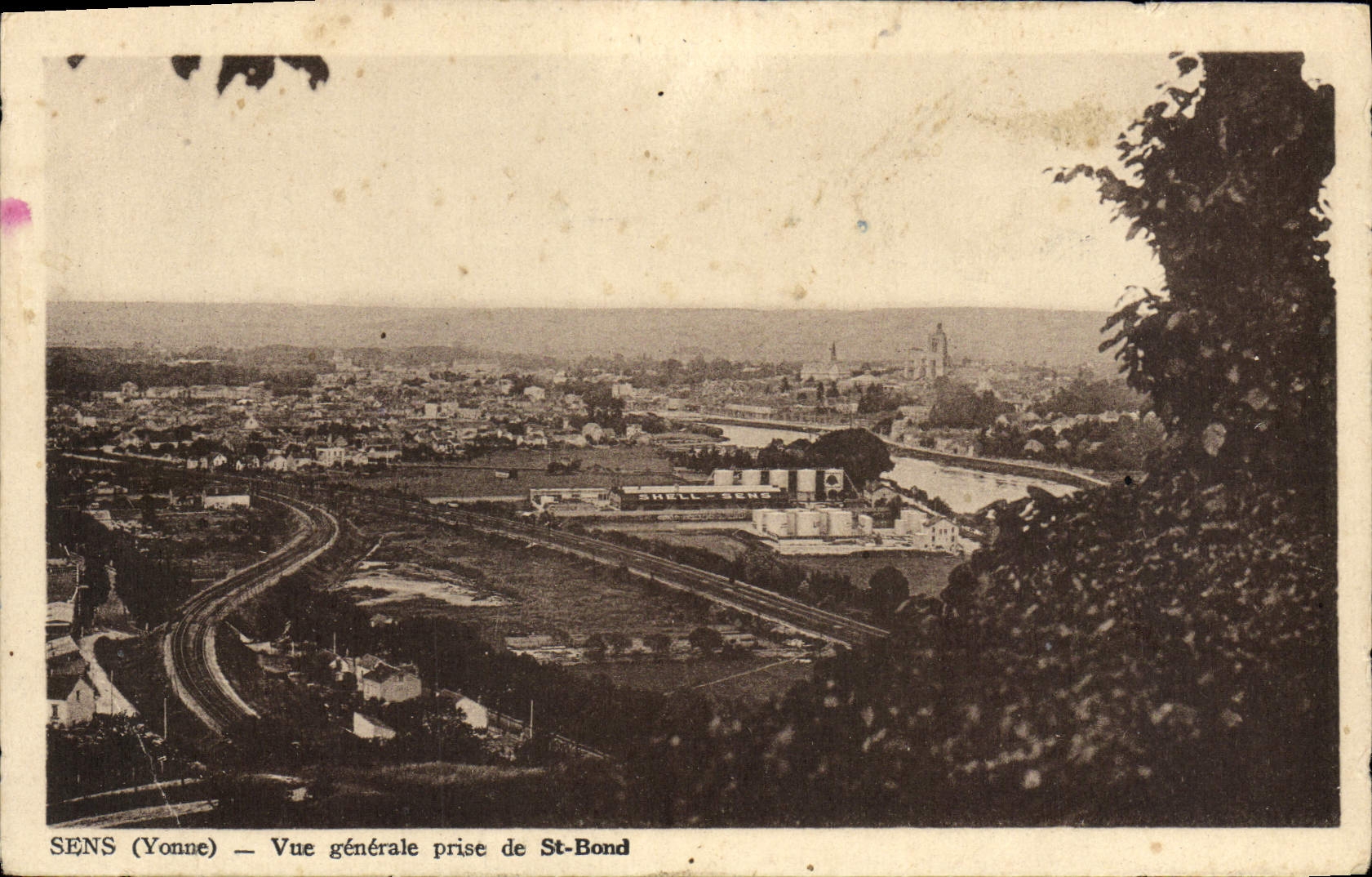 VINTAGE POSTCARD Sens View taken of St Jump