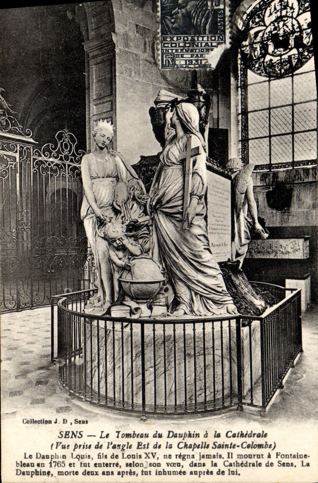 VINTAGE POSTCARD Sens the Tomb of Dolphin to the Cathedral