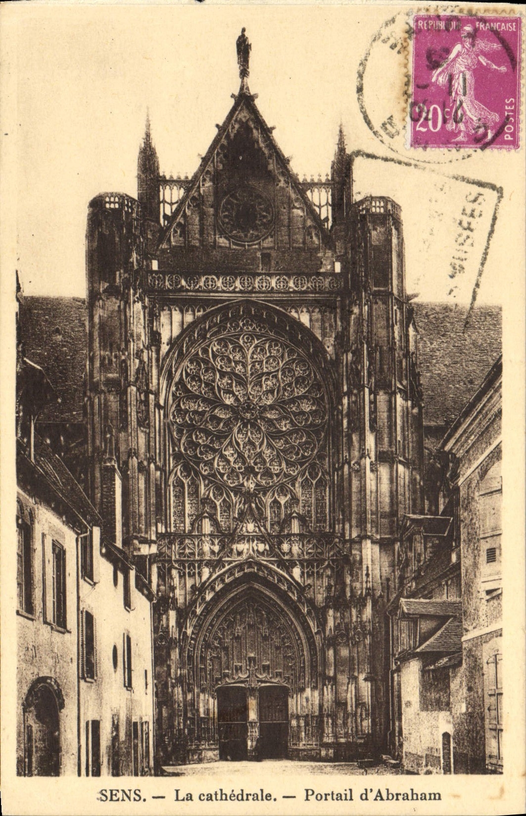 CPA Sens La Cathedrale Portail d'Abraham
