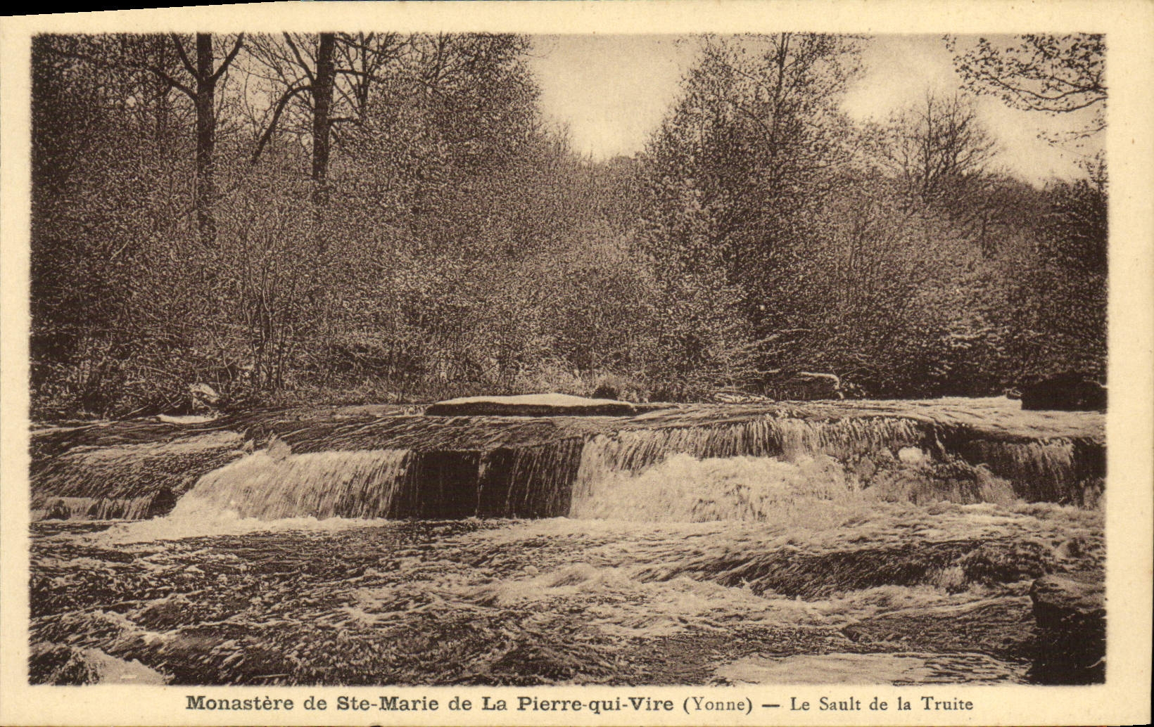 VINTAGE POSTCARD Monastery of Sainte Marie of Plerre which Transfers Sault of Trout