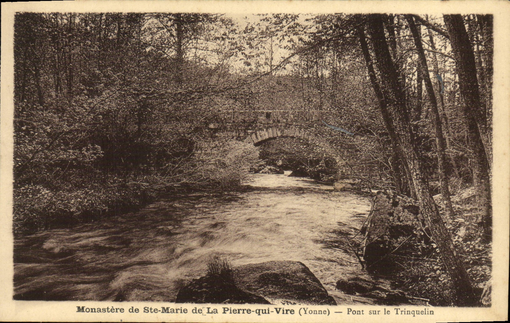 VINTAGE POSTCARD Monastery of Sainte Marie of Plerre which Transfers Bridge on Trinquelin