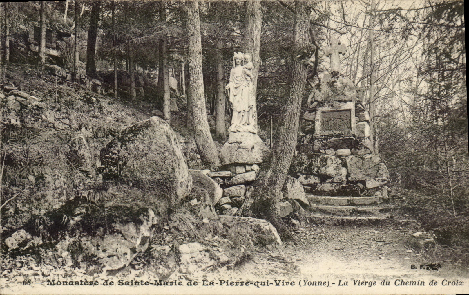VINTAGE POSTCARD Monastery of Sainte Marie of Plerre which Transfers the virgin of the way of cross