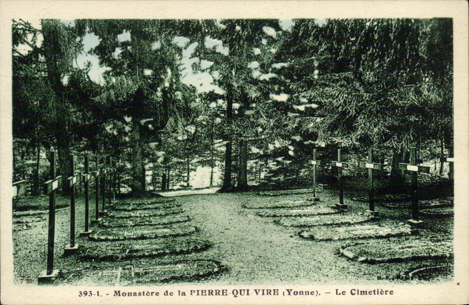 VINTAGE POSTCARD Monastery of Plerre which Transfers the cemetery