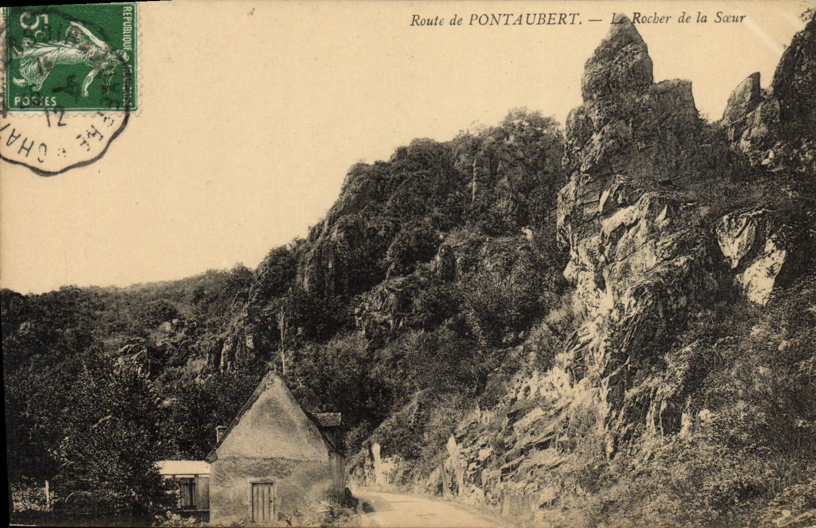 CPA Route de Pontaubert Le Rocher de la Soeur