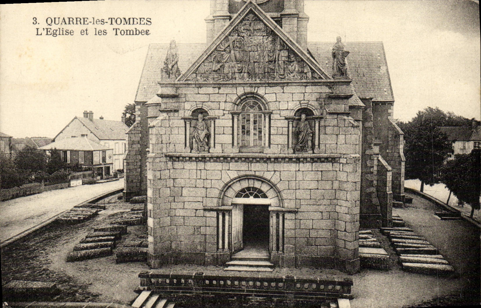 VINTAGE POSTCARD Cut Tombs the Church and Tombs
