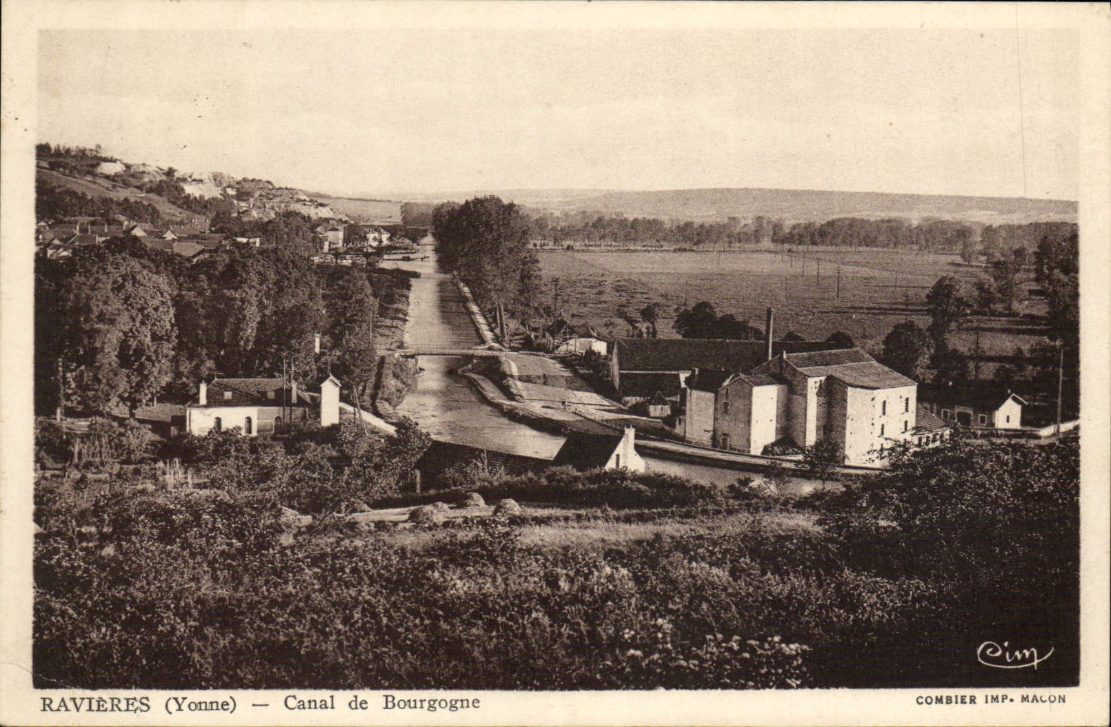 VINTAGE POSTCARD Turnip fields Canal of Burgundy