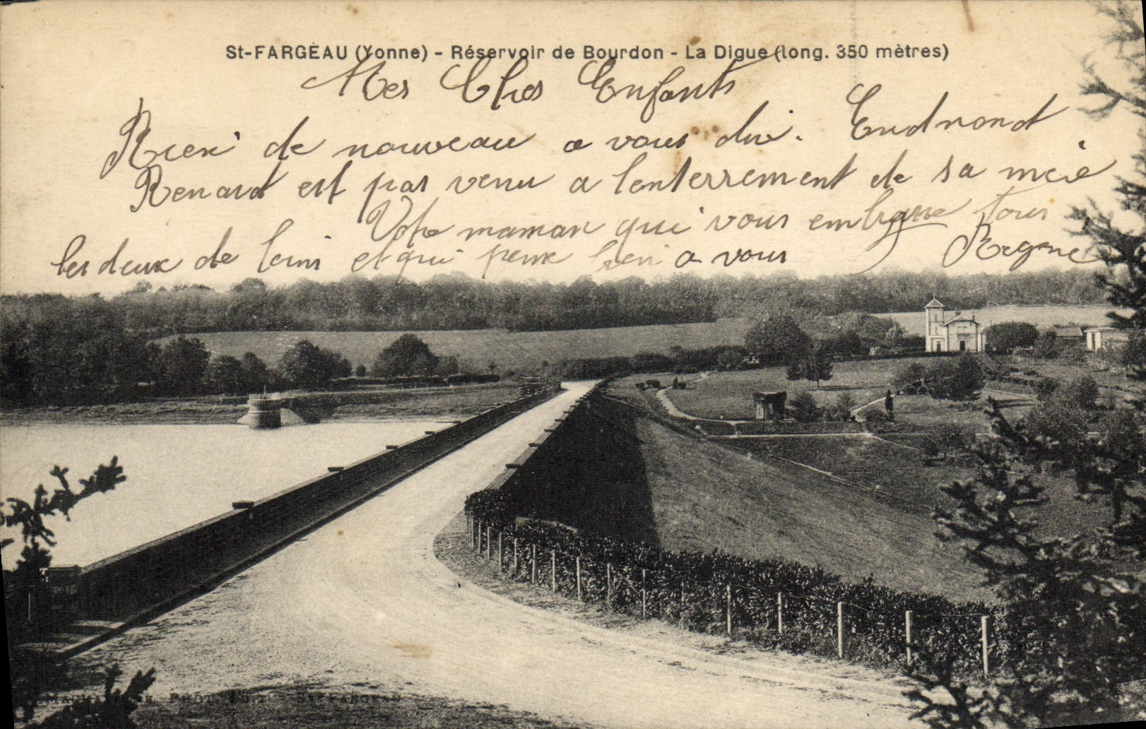 VINTAGE POSTCARD St Fargeau Tank of Bumblebee the Dam