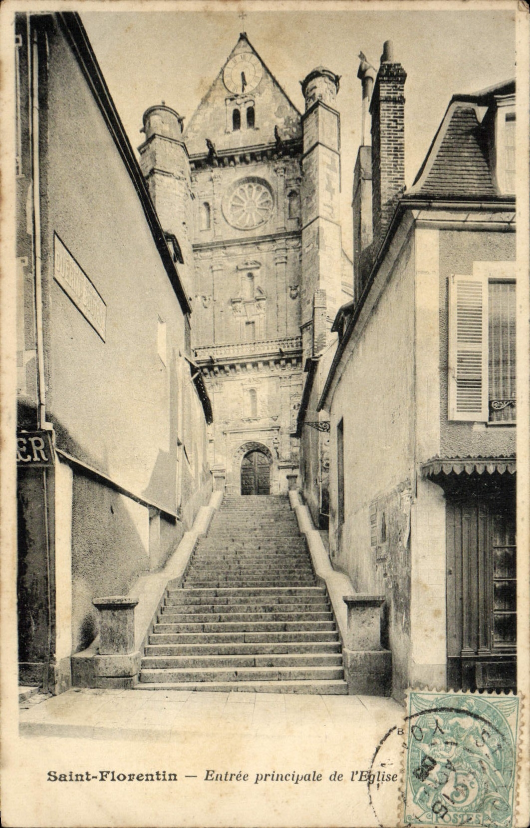 CPA St Florentin Entree principale de l'Eglise